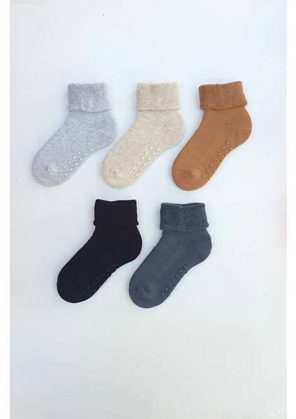 Mem Socks 5'li Kaydırmaz Havlu Çocuk Çorap