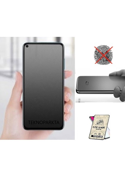 Oppo A76 Ekran Koruyucu Mat Seramik Esnek Tam Kaplayan Cam Nano