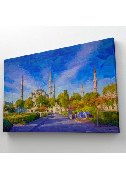 Sultan Ahmet Camii Yağlıboya Görünüm Kanvas Tablo ( Tek Parça ) modelleri