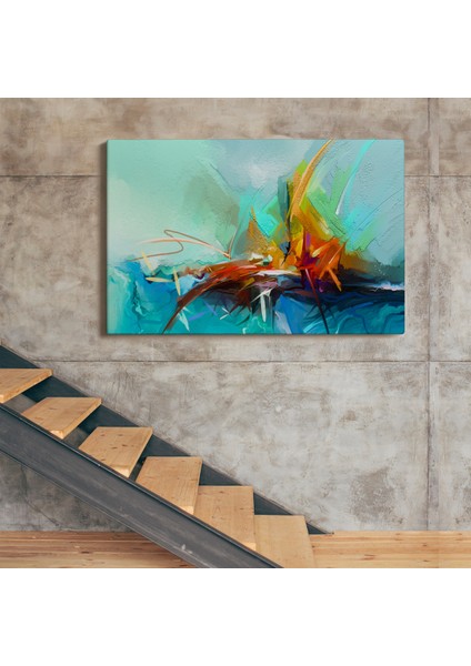 Çağdaş Sanat Soyut Yağlıboya Görünüm Dekoratif Tablo ( Üç Parça )