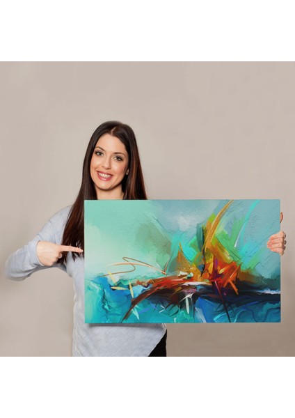 Çağdaş Sanat Soyut Yağlıboya Görünüm Dekoratif Tablo ( Üç Parça )