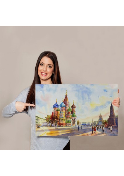 Kremlin ve Kızıl Meydan Aziz Basil Katedrali Moskova Tablo ( Üç Parça )