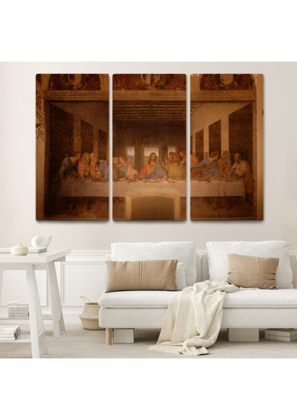 Da Vinci'nin Son Akşam Yemeği Kanvas Tablo ( Üç Parça )
