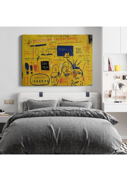 Jean Michel Basquiat, Hollywood Africans 1983 Kanvas Tablo ( Üç Parça ) fiyatları