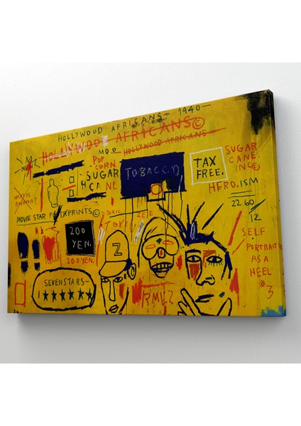Jean Michel Basquiat, Hollywood Africans 1983 Kanvas Tablo ( Üç Parça ) fırsatları
