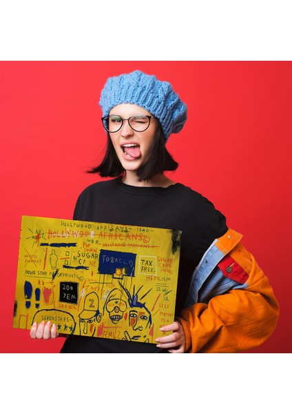 Jean Michel Basquiat, Hollywood Africans 1983 Kanvas Tablo ( Üç Parça ) indirimleri