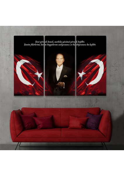 Beni Görmek Demek, Mutlaka Yüzümü Görmek Demek Değilidir Yazılı Atatürk Tablosu ( Tek Parça )