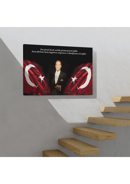 Beni Görmek Demek, Mutlaka Yüzümü Görmek Demek Değilidir Yazılı Atatürk Tablosu ( Tek Parça )