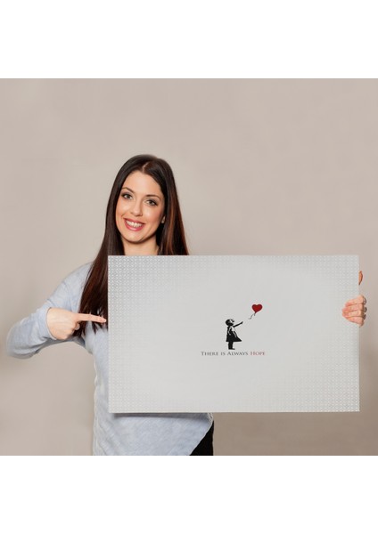 Banksy Kırmızı Balonlu Kızın'ın Her Zaman Umut Vardır Yazılı Tablosu ( Tek Parça ) indirimleri