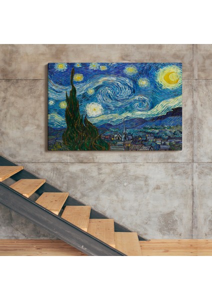 Lilafil Vincent Van Gogh, Yıldızlı Gece Kanvas Tablosu ( Üç Parça )