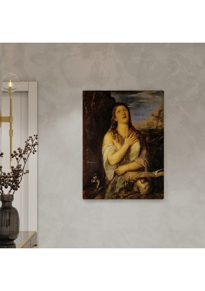Titian Tiziano Vecellio'un 'tövbe Eden Magdalene' Eseri Kanvas Tablo