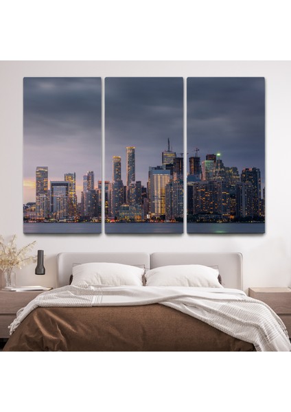 Kanada Toronto Manzarası Kanvas Tablo ( Üç Parça ) fiyatları