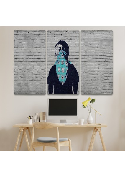Bansky Anarşist Çocuk Kanvas Tablosu ( Üç Parça ) fiyatları