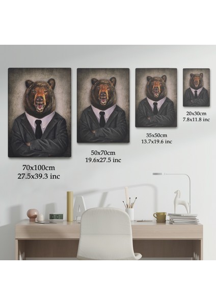 Ayı Kafalı Insan Kanvas Tablo fırsatları