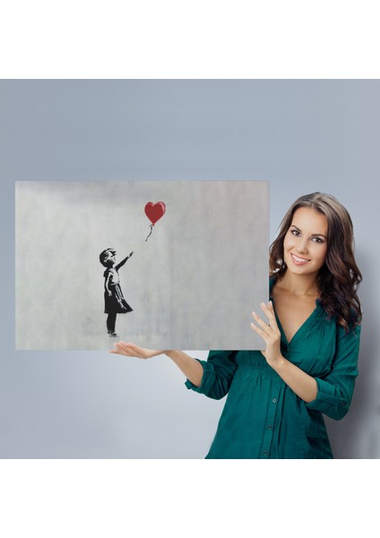Banksy Kırmızı Balonu Uçup Giden Kız Kanvas Tablosu indirimleri