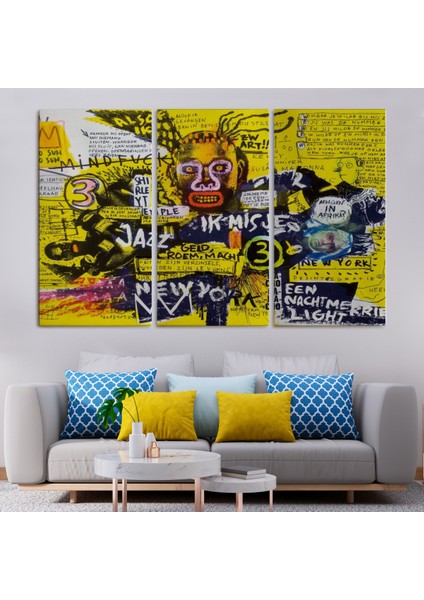 Jean Michel Basquiat Şehir Sanatı Kanvas Tablo ( Üç Parça ) fiyatları