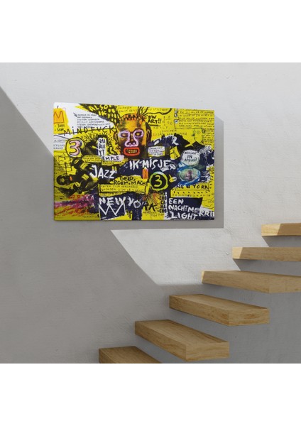Jean Michel Basquiat Şehir Sanatı Kanvas Tablo ( Üç Parça ) modelleri