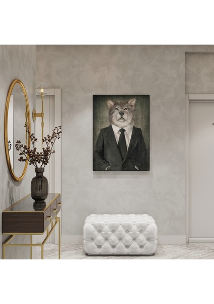 Köpek Kafalı Insan Kanvas Tablo