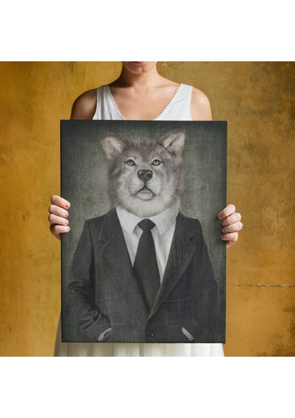 Köpek Kafalı Insan Kanvas Tablo modelleri