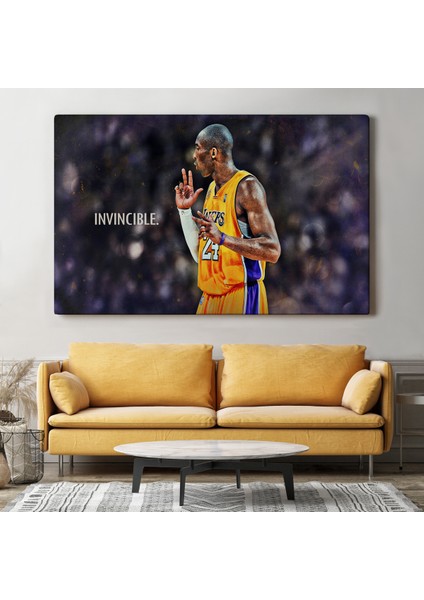 Lilafil Kobe Bryant Invincible Black Mamba Kanvas Tablo ( Tek Parça )