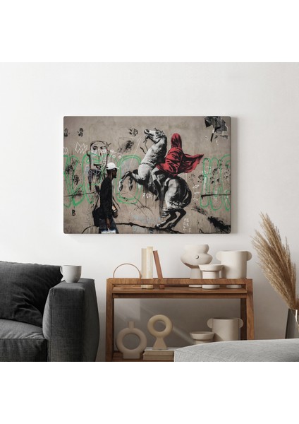 Banksy Napolyon Geçişi Alpler Kanvas Tablosu ( Üç Parça )