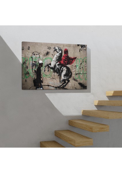 Banksy Napolyon Geçişi Alpler Kanvas Tablosu ( Üç Parça )