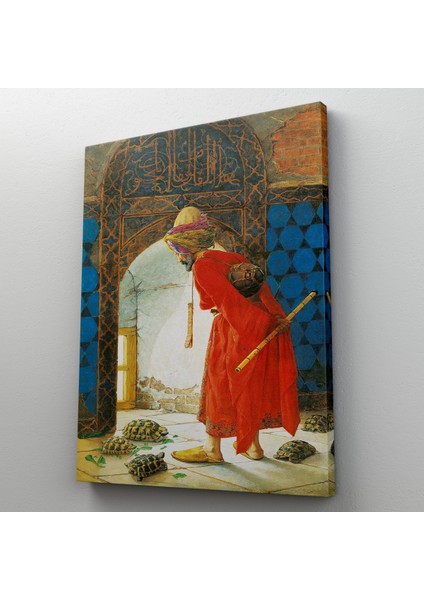 Osman Hamdi Bey'in Kaplunbağa Terbiyecisi Isimli Eseri Kanvas Tablo