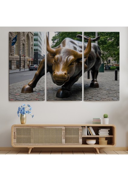 New York Boğa Heykeli Kanvas Tablo / Charging Bull ( Tek Parça ) fiyatları