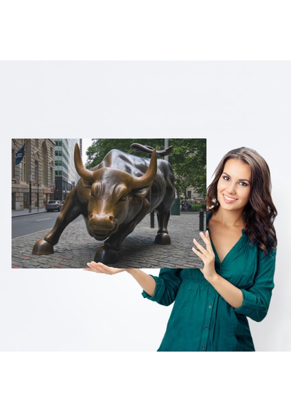 New York Boğa Heykeli Kanvas Tablo / Charging Bull ( Tek Parça ) indirimleri