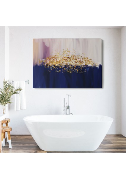 Mavi ve Gold'un Uyumu Modern Kanvas Tablo ( Tek Parça ) fiyatları