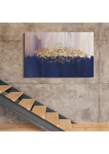 Mavi ve Gold'un Uyumu Modern Kanvas Tablo ( Tek Parça ) modelleri