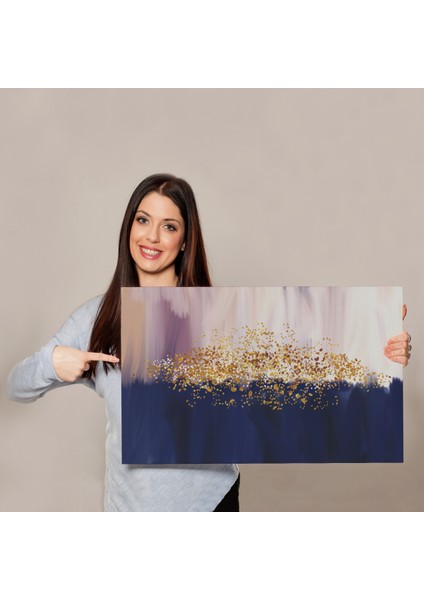 Mavi ve Gold'un Uyumu Modern Kanvas Tablo ( Tek Parça ) indirimleri