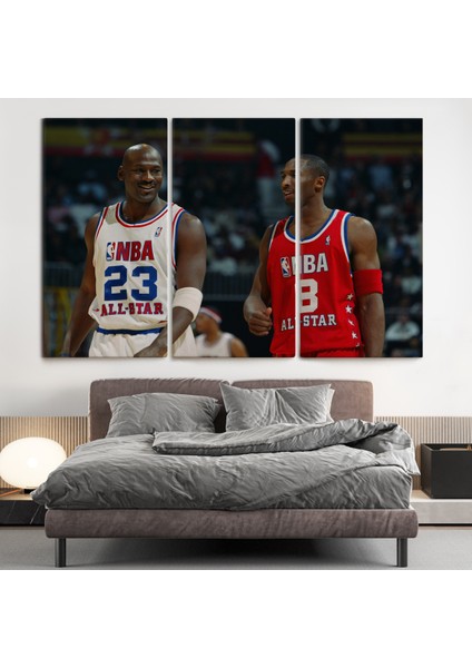 Michael Jordan ve Kobe Bryant Kanvas Tablo (Üç Parça)