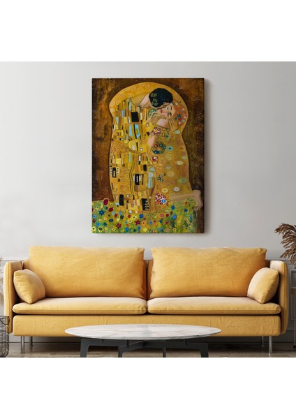 Gustav Klimt'in The Kiss Isimli Eseri Kanvas Tablo