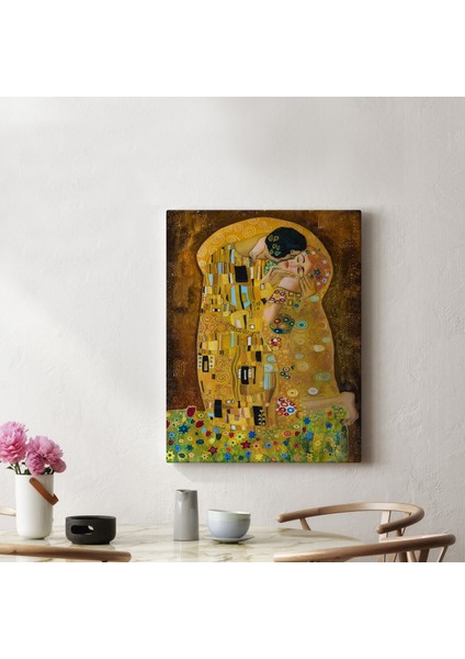 Gustav Klimt'in The Kiss Isimli Eseri Kanvas Tablo