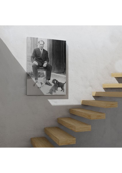 Atatürk Portre Tablosu Mustafa Kemal Atatürk Dikdörtgen Dekoratif Kanvas Tablo