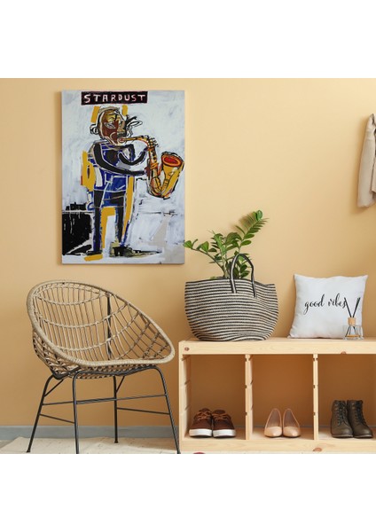 Jean Michel Basquiat Stardust Saksafon Kanvas Tablo, Sokak Sanatı, Pop Art fiyatları