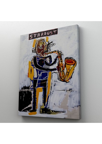 Jean Michel Basquiat Stardust Saksafon Kanvas Tablo, Sokak Sanatı, Pop Art fırsatları