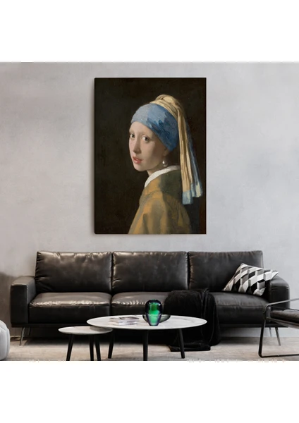 Doğal Tercih Inci Küpeli Kız Kanvas Tablo, Ressam Johannes Vermeer