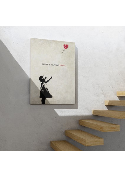 Banksy Kırmızı Balonlu Kız Dekoratif Modern Kanvas Tablo indirimleri