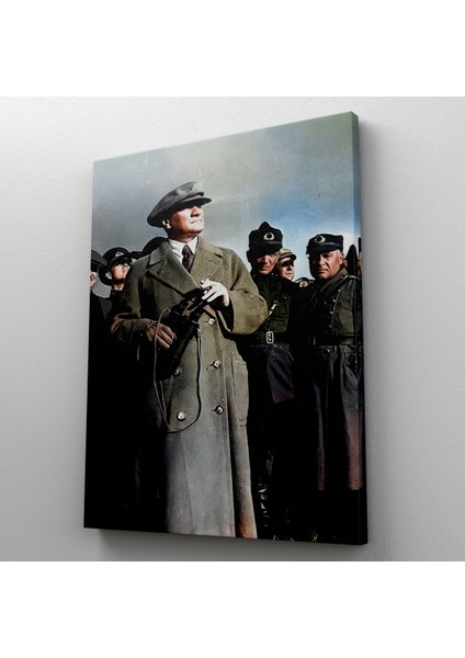 Atatürk Portre Tablosu Mustafa Kemal Atatürk Dikdörtgen Dekoratif Kanvas Tablo fırsatları