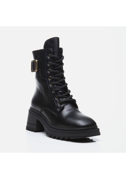 Masters 01BOH248050A100 HAKIKI Deri Siyah Kadın Topuklu Bot fiyatları