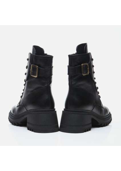 Masters 01BOH248050A100 HAKIKI Deri Siyah Kadın Topuklu Bot modelleri