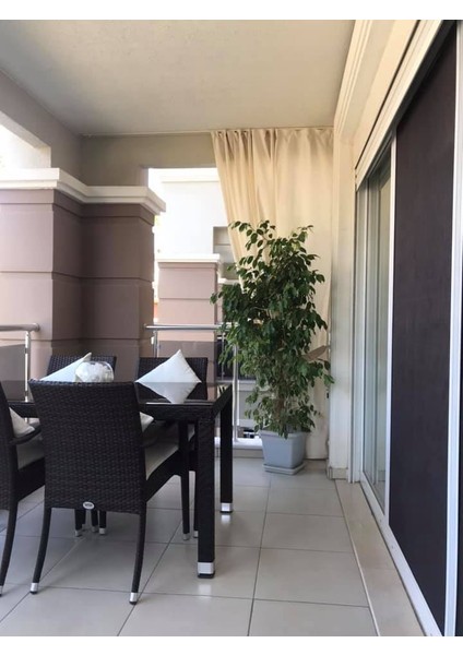 aşiyan Çizgili Balkon Perdesi Kalın Kumaş