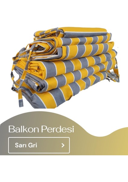 Balkon Demiri için Bağcıklı veya Kuşgözü Kapsül Halkalı Sarı - Gri Korkuluk Brandası