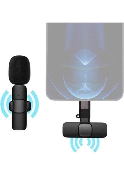 Blm-1 2.4 G Wireless For iPhone Lightning Kablosuz Yaka Mikrofonu