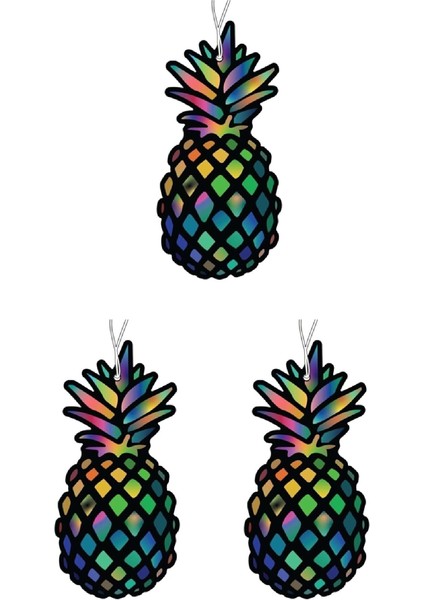 Jethızında 3'lü Set Ananas Tasarımlı Dekoratif Oto Kokusu