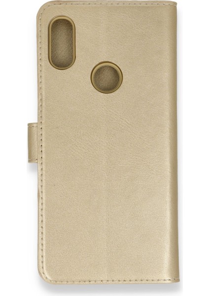 Huawei Y6 2019 Kılıf Trend S Plus Kapaklı Kılıf - Gold