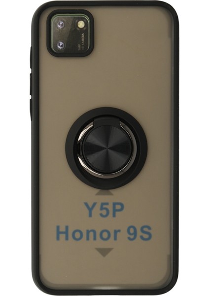 Huawei Y5P Kılıf Montreal Yüzüklü Silikon Kapak - Siyah 300099