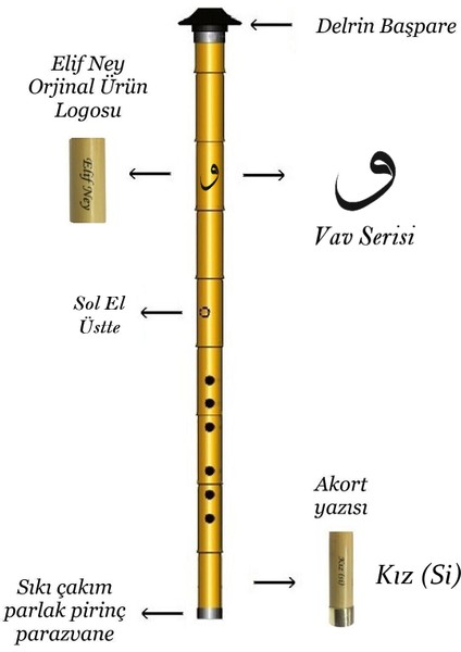 - Vav Serisi- Kız (Si) Ney Sol El Üstte - Anahtarlık